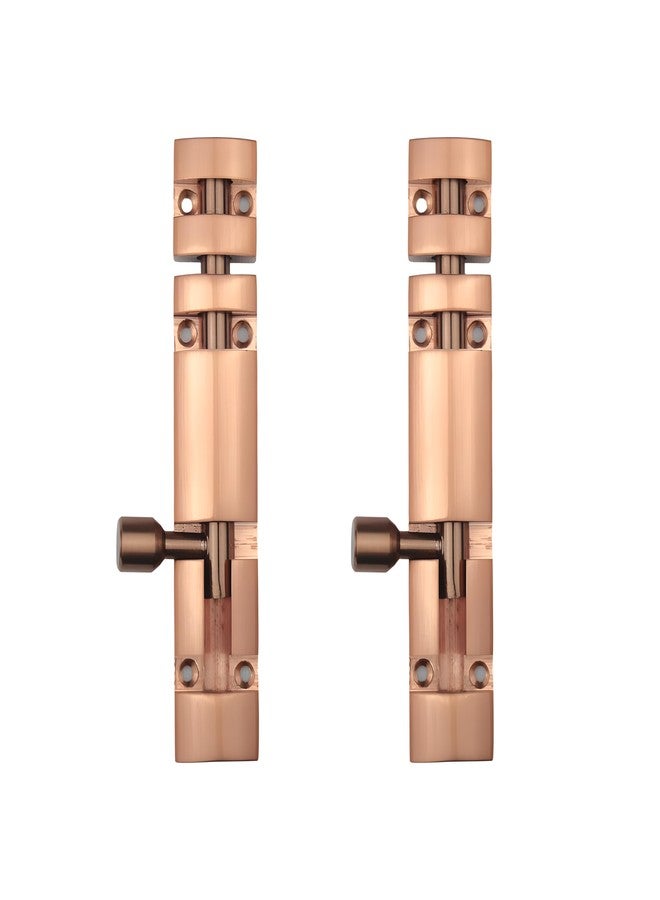 ELITONE Aluminum Xylo Tower Bolt, Tower Bolt for Home,Offices Doors,Windows, Chitkani/Kundi for Main Door and Bathroom, Door Latch for Bedroom|Pack of 2,Rose Gold | 8 Inch - Image 1